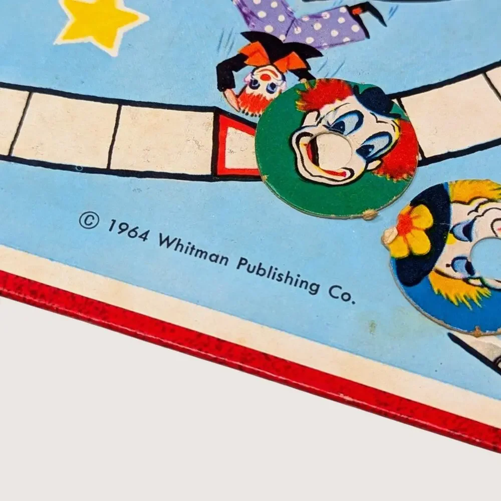 Vintage 1960s Whitman Up and Down Game Complete Clown Board Game Retro Toy